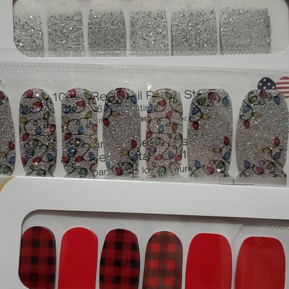 Red n Silver nail bundle